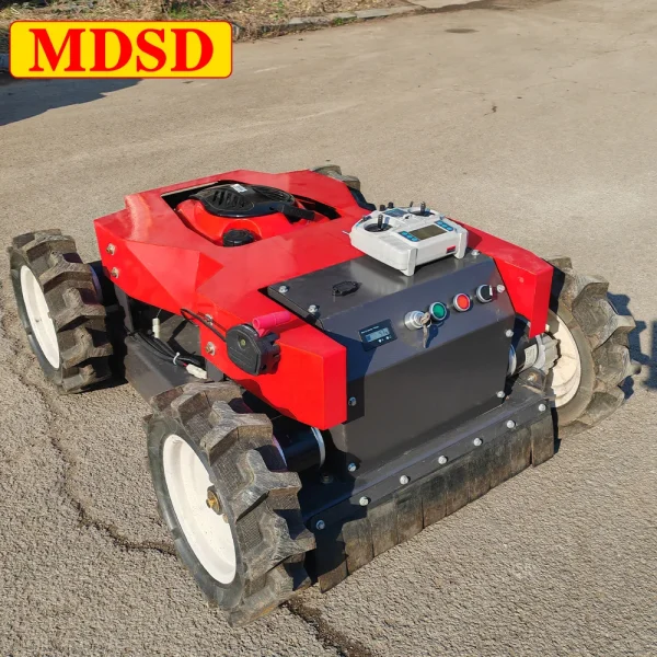 All Terrain Crawler Grass Cutter Remote Control 4-Stroke Gas Lawn Mower for Steep Slope Farm Lawn Mower No Wire Layout Customize