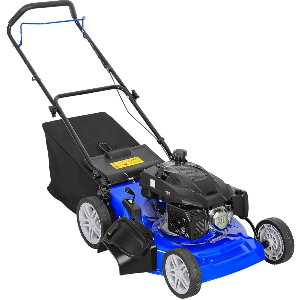 21 Inch 201cc 4-Cycle Engine Push Lawn Mower, 3-in-1 Gas Lawn Mower with Bagging, Mulching and Side Discharge, Easy, Customized