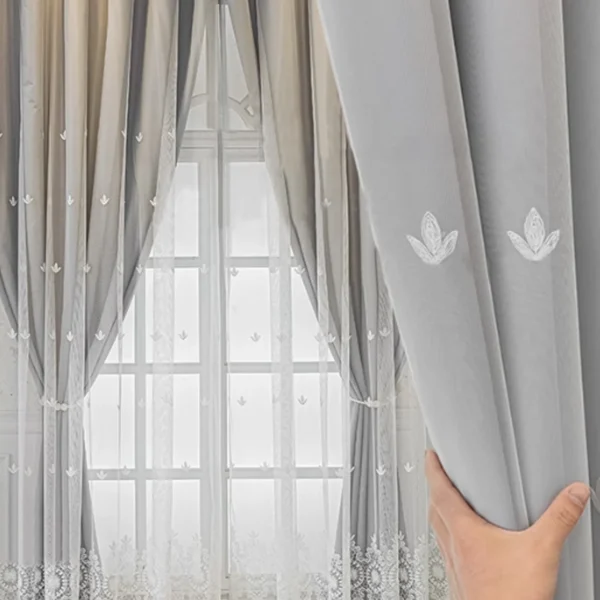 1pc high-end embroidered double-layer blackout