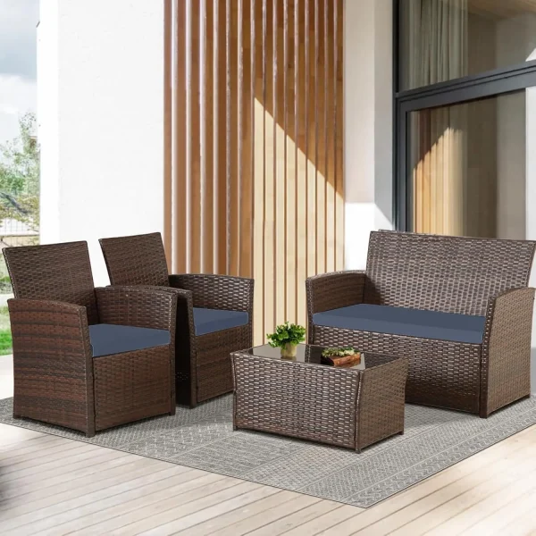 4 Piece Outdoor Patio Furniture Sets,