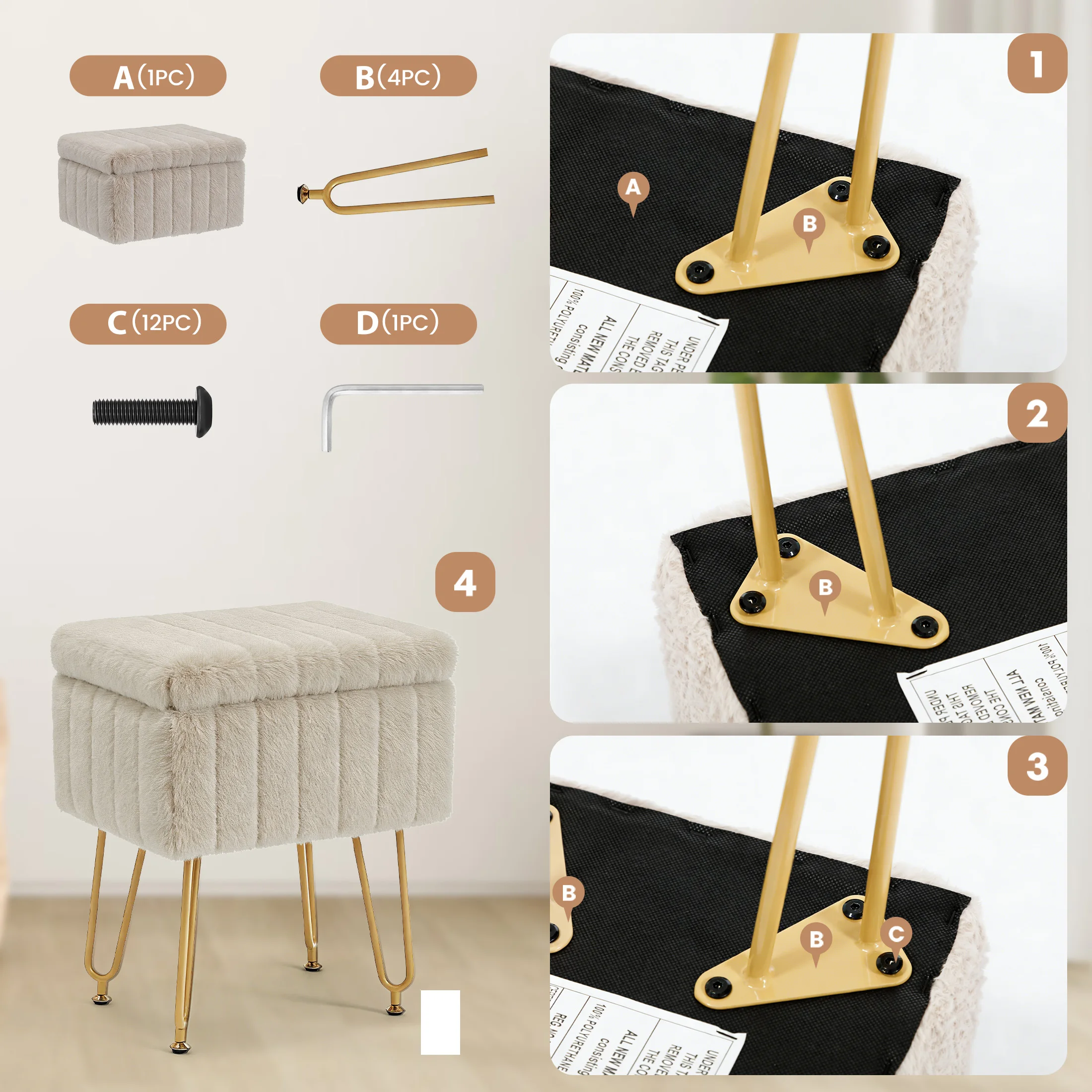 Ottoman Faux Fur - Image 4
