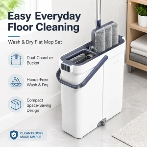 Slim Self-Wringing Mop Set