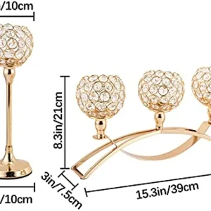 Gold Triple Candle Holder - Thumbnail Image 2