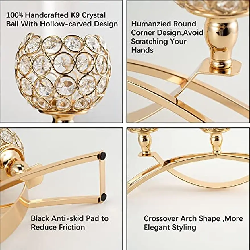 Gold Triple Candle Holder - Image 3