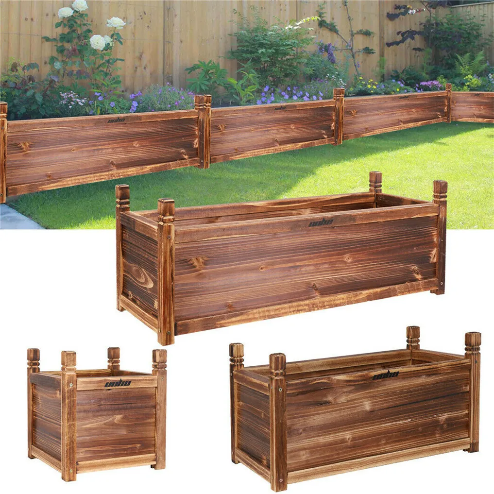 Wooden Raised Flower Bed - Image 1