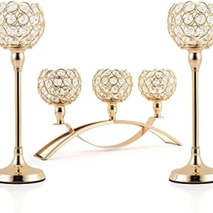 Gold Triple Candle Holder