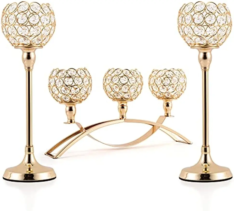 Gold Triple Candle Holder - Image 1
