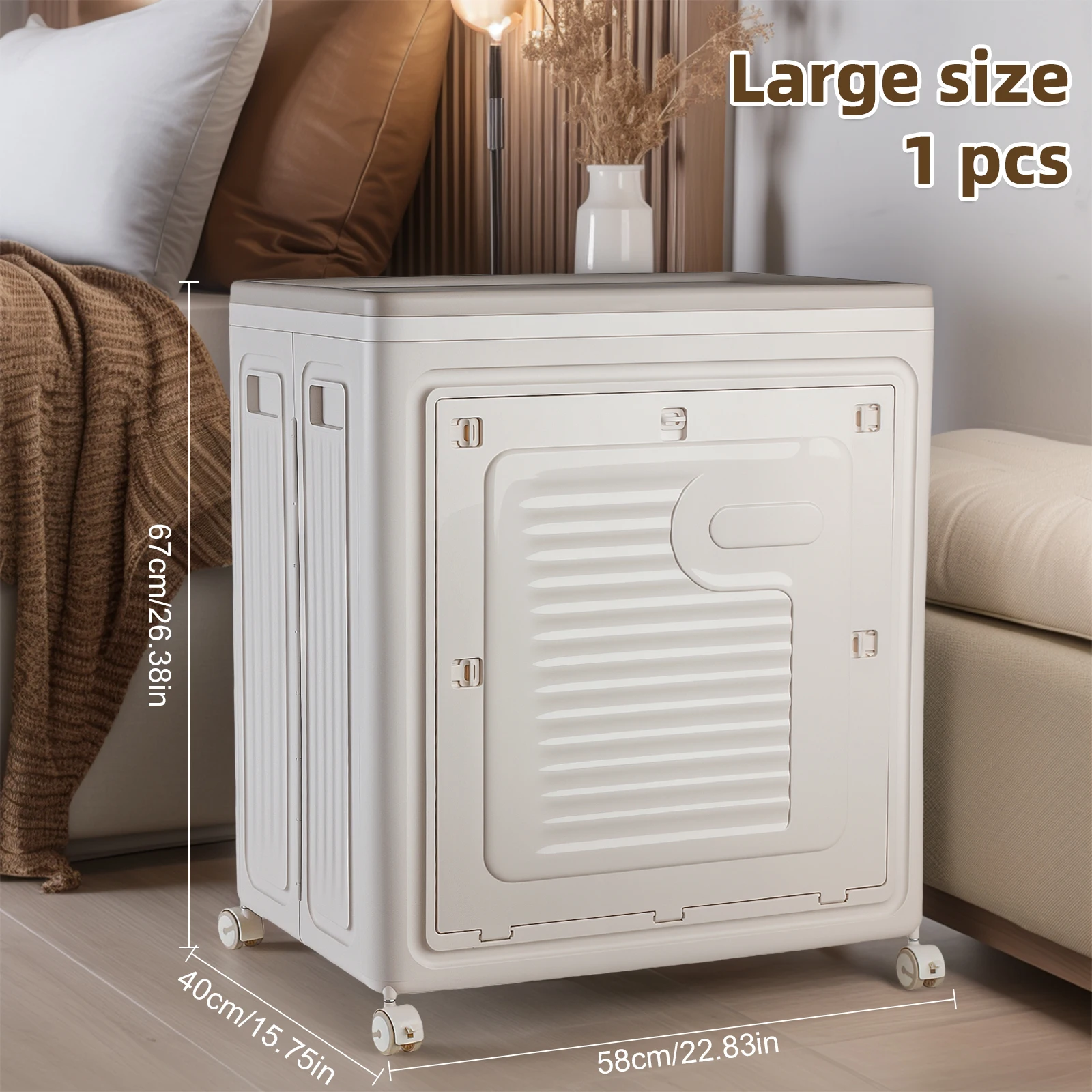Foldable Rolling Storage Cabinet - Image 2