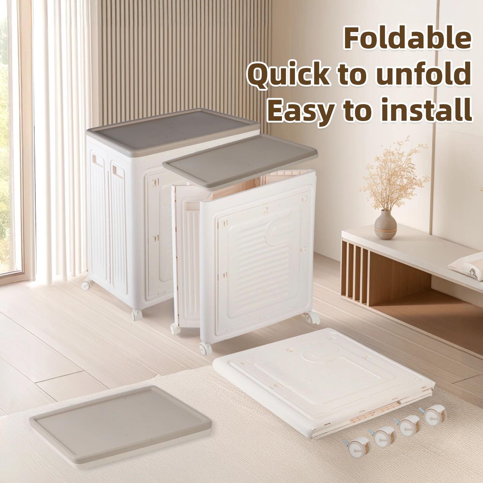 Foldable Rolling Storage Cabinet - Image 4