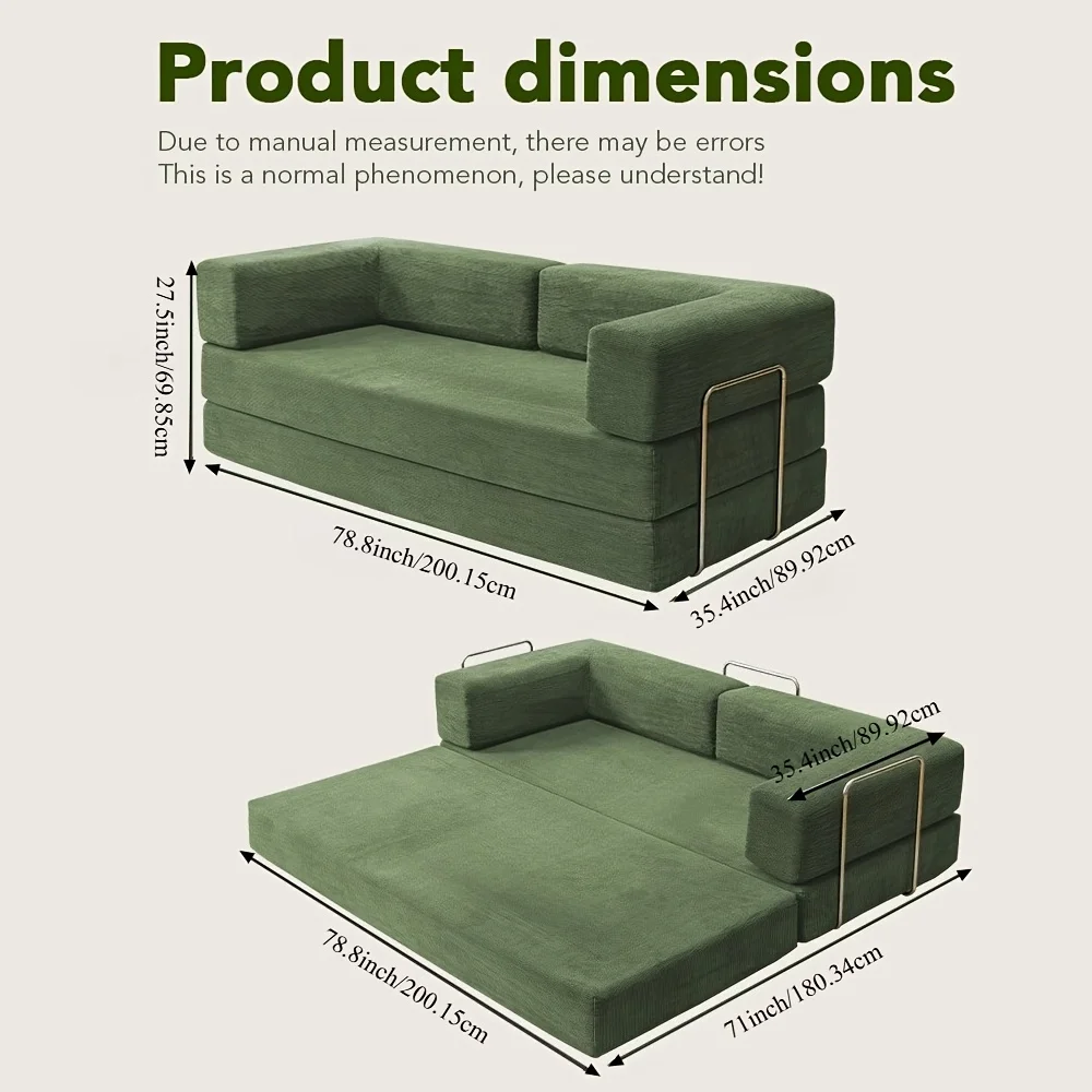 Plush Corduroy Convertible Lounge - Image 2
