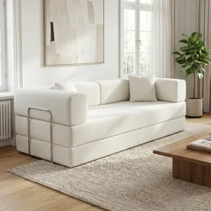 Plush Corduroy Convertible Lounge - Thumbnail Image 8